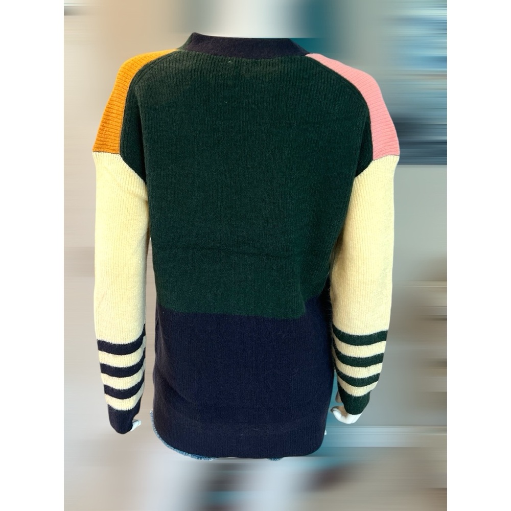 HEM & THREAD Beautiful color block button front cardigan S M L - Picture 5 of 7